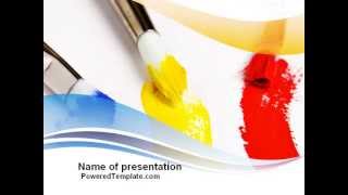 Paint Brushes PowerPoint Template by PoweredTemplate.com