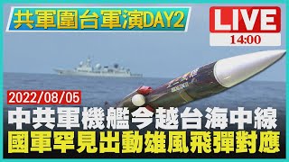 【1400 共軍圍台軍演DAY 2】中共軍機艦今越台海中線 國軍罕見出動雄風飛彈對應LIVE