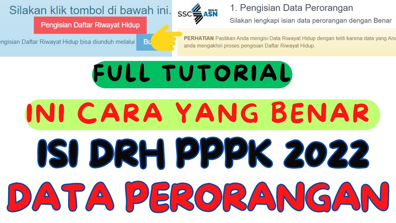 Cara Mengisi DRH PPPK 2022 Pengisian DRH Data Perorangan Dengan Benar ...