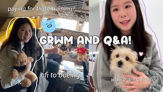 grwm and q\u0026a time! // flight training scholarships?, cfi to 747, parents' reactions