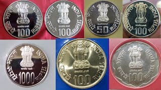 Indian Proof Coins 1000 Rupee Coin ,100 Rupee Coin ,150 Rupee Coin | Commemorative Indian Coins