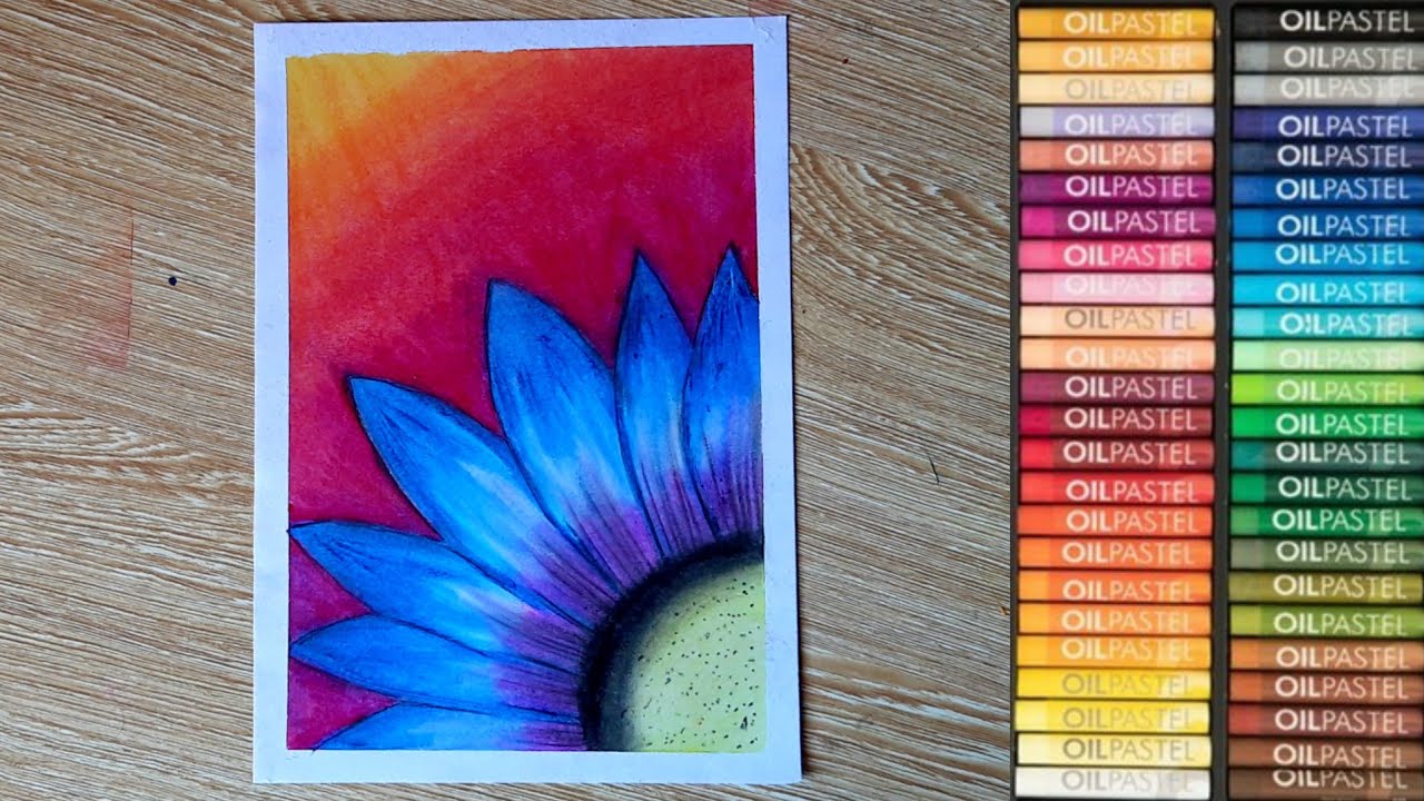 How To Draw Flower Using Oil Pastel | Easy Oil Pastel Drawing - YouTube