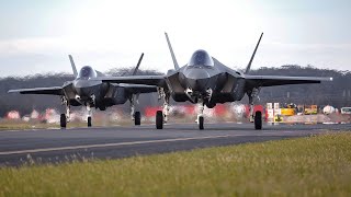 The U.S F-35A Lightning II Fighter Jets one by one Landed on the Ukrainian Border