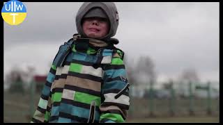 Ukraine Crying Boy who run away from Russia invasion