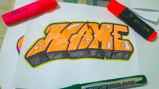 Mastering the Art of Block-Style Lettering | graffiti sketches word NAME