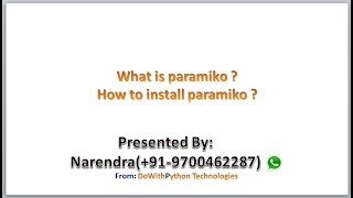 What is paramiko ? | Python module to connect with remote server