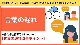 【自閉症スペクトラム障害（ASD)のお子さまが困っていること】①言葉の遅れ改善ポイント