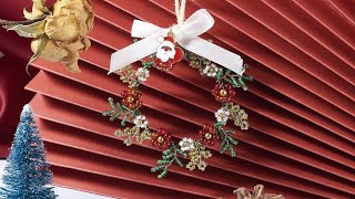 DIY Mini Christmas Wreath  | Seed Beads Xmas Home Decoration Ornament - Miniature | Christmas 2020