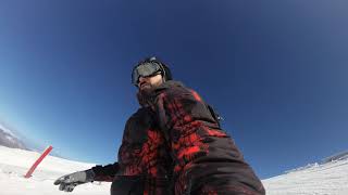 Snowboard in Greece - Snowboard run from Styga summit. Athens extreme sports