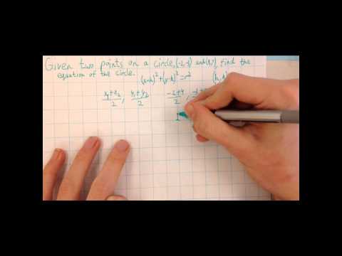 Finding the equation of a circle given two points Finding the equation of a circle given two points