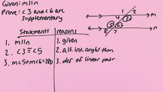 Same Side Interior Angle Proof