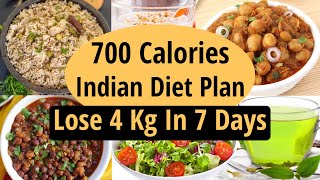 700 Calories Diet Plan To Lose Weight Fast In Hindi | Lose 4 Kgs In 7 Days | Let's Go Healthy