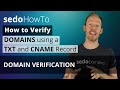 How to Verify Domains with Sedo using a TXT or CNAME Record