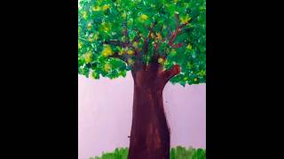 How to draw a tree with watercolor | Watercolour art | Shorts  #watercolourpainting #watercolourart