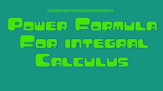 Power Formula For Integral Calculus (Tagalog/Filipino Math)