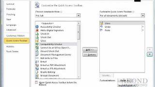 Using Excel 2010 - Customize the Quick Access Toolbar