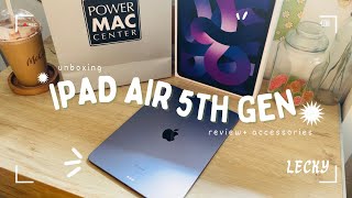 iPad Air 5th Generation in Purple 💜 Unboxing, Review + Accessories | L E C K Y |