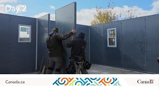 Timelapse of a prototype building constructed in 8 days using rapid building technology