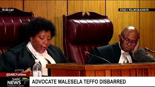 Malesela Teffo is no longer an advocate