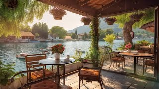 Relaxing Jazz Music for Stress Relief ☕ Positive Spring Morning Jazz in Outdoor Coffee Shop Ambience