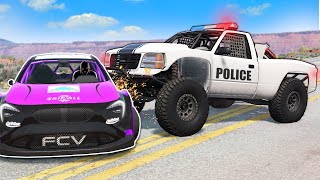 Using an UPGRADED POLICE TRUCK in a Chase! - BeamNG Drive Multiplayer