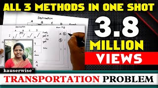 Transportation problem||vogel's approximation[VAM]|Northwest corner||Least cost | by Kauserwise