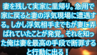 【修羅場】妻を残して実家に里帰り。急用で家に戻ると妻の浮気現場に遭遇する。しかし浮気相手までもが妻に弄ばれていたことが発覚。それを知った俺は妻を最高の手段で断罪すると行動に出る！