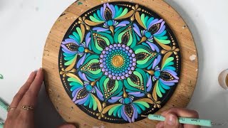 Live Tutorial Mandala Painting With Brushstrokes and Rhinestones!
