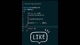 #70🖥🖲Pattern printing program🖥 C Language Tutorial👨‍🏫📂📓#shorts #coding #programming