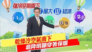 【戴立綱報氣象】乾燥冷空氣南下 溫降明顯穿著保暖｜週休天晴輻射冷卻 嘉南平原探7度 20221221 @中天新聞CtiNews