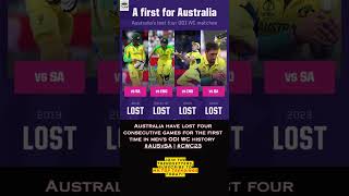 Australia's Historic Struggle Four Straight Losses in Men's ODI WC! 😯 #AUSvSA  #CWC23 #shorts