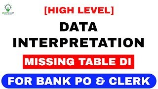 Data interpretation Missing table DI based on SBI PO 2016 Exam