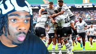 American FIRST TIME REACTION to Fiji Rugby Is Filled With Genetic Freaks & Brutal Beasts