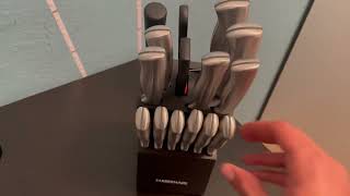 Farberware 15 Piece High Carbon Stamped Stainless Steel Kitchen Knife Block Set Review