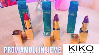 KIKO MILANO ROSSETTI Holiday Gems Diamond Dust Lipstick PROVIAMOLI INSIEME || ManuelitaManuela