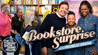 Michelle Obama and Jimmy Fallon Surprise People at a Bookstore | The Tonight Show