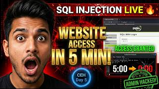 😱 Website Access IN 5 Min! SQL Injection CEH Day 5 LIVE 🔥#cybersecurity #sqlinjection #sql #skills