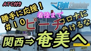 Peachを勝手に応援。「平日旅行！！」フライトシミュレーターで行く国内旅行企画 第９弾 [関西 関西国際空港 ～ 沖縄 奄美空港] 使用機材はFlybyWire A320neo Peach塗装機