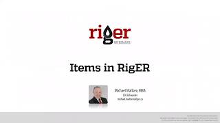 Items in RigER. Oilfield Software for Energy Service and Rental Companies