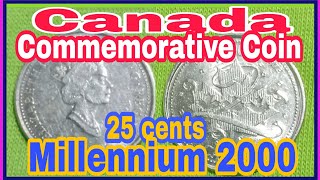 Queen Elizabeth ll, Canada Commemorative Coin   25 Cents, Millennium Series, 2000