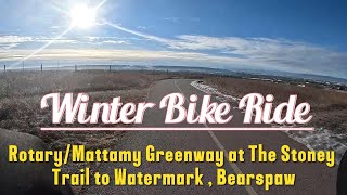 Winter Bike Ride on Rotary/Mattamy Greenway  Bike Trail | Stoney Trail to Watermark, Bearspaw ❄️🚴‍♂️