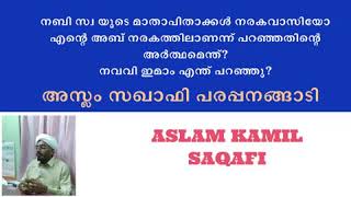 നബി സ്വ യുടെ മാതാപിതാക്കൾ നരകവാസിയോ ? | Aslam Kamil Saqafi