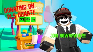 LIVE!🔴 DONATING ON PLS DONATE!!!! GET 200+ ROBUX AT 500 SUBS!!! 💰💰💰