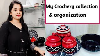 How to organize crockery unit in ಕನ್ನಡ|| My crockery collection and organization||