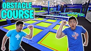 TRAMPOLINE PARK OBSTACLE COURSE!