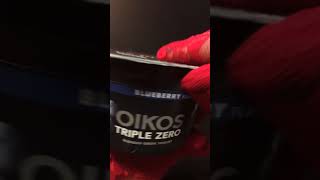 Dannon OIKOS Triple Zero Blueberry Greek Yogurt ASMR | No Talking #shorts #oikos #greekyogurt