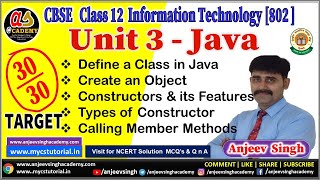 Creating Class Object and Constructor Class 12 Information Technology 802 Unit 3 Java