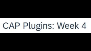 Challenge - CAP Plugins: Week 4