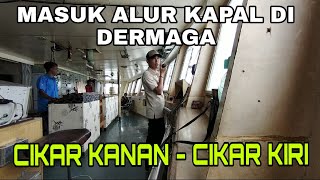 SUASANA BAWA KAPAL FERRY. SANDAR DI DERMAGA PELABUHAN MERAK BAKAUHENI LAMPUNG KMP. SHALEM