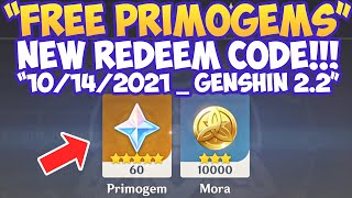 NEW REDEEM CODE!! Free Primogems Genshin Impact 2.2
